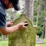 Cleaning- Leaf and debris removal off headstone