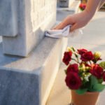 Cleaning- hand sweep headstone