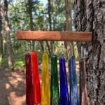 Mixed colored glass wind chime