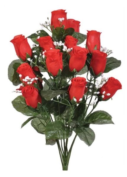 Silk red rose dozen