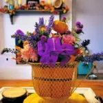 Small Arrangement and Urn orange-purple