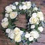 White rose wreath