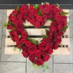 Red rose heart wreath
